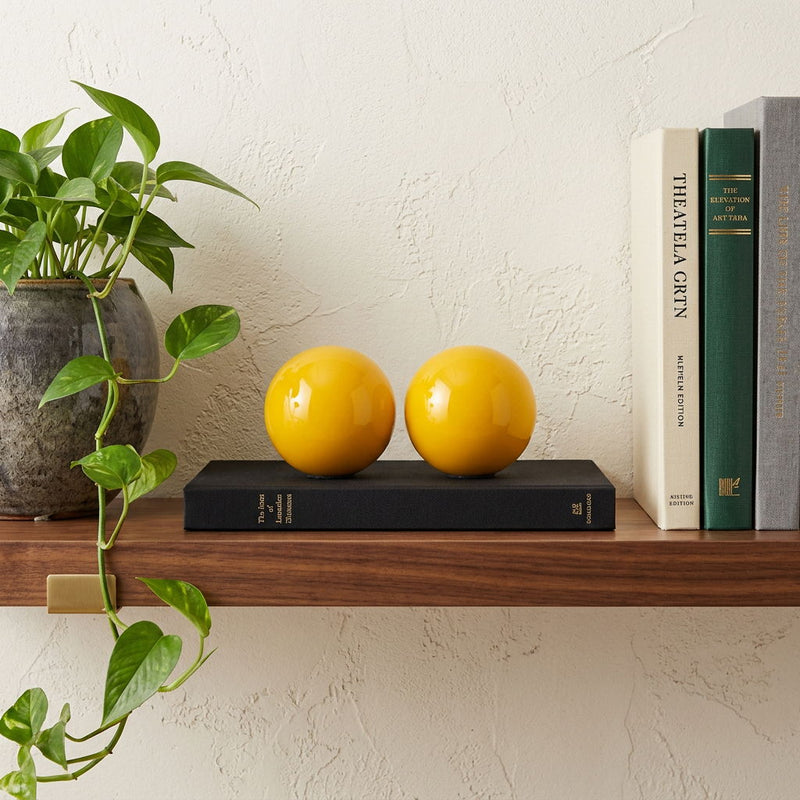 Decorative Orbs (Set of 2) - Yellow