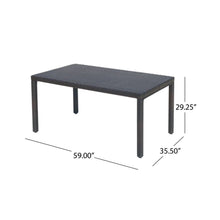 Load image into Gallery viewer, Outdoor Wicker Rectangular Dining Table With Iron Frame And Water Resistant Rattan
