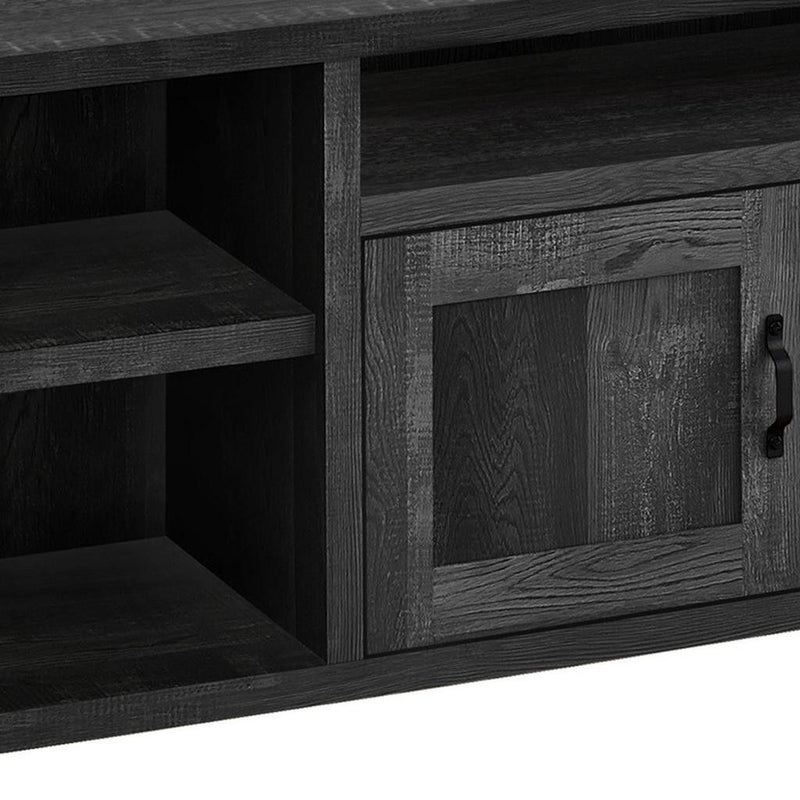 Cabinet Enclosed Storage TV Stand - Black