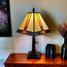Load image into Gallery viewer, Metal Candlestick Table Lamp With Beige Empire Shade - Dark Brown

