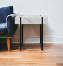 Load image into Gallery viewer, Manufactured Wood And Iron Square End Table - White
