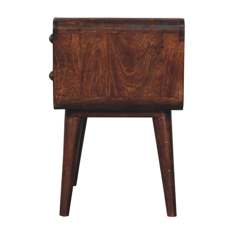 22" Solid Wood Two Drawer Nightstand - Chestnut