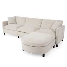 Load image into Gallery viewer, 107.87&#39;Sectional Sofa Couch With 1 Ottoman,Seat Cushion and Back Cushion Removable
