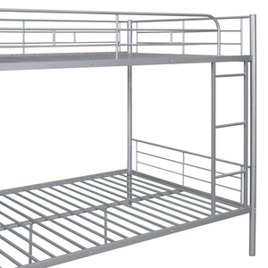 Full Over Full Metal Bunk Bed, Sliver