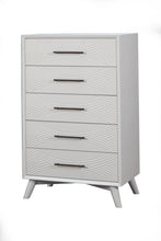 Load image into Gallery viewer, 34" Carved Geometric Solid Wood Five Drawer Dresser - White
