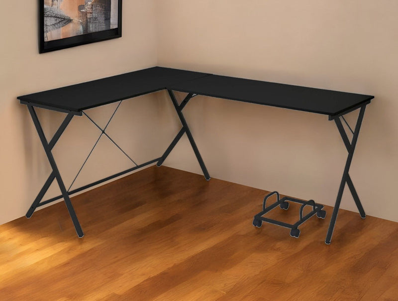 62" L Shape Computer Desk - Black