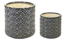 Load image into Gallery viewer, Geometric Round Pot Planters (Set of 2) - Brown / Gray / Clay

