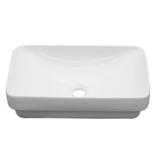 Load image into Gallery viewer, Semi Recessed Bathroom Sink With Countertop Vessel Design, 19" X 12" - White

