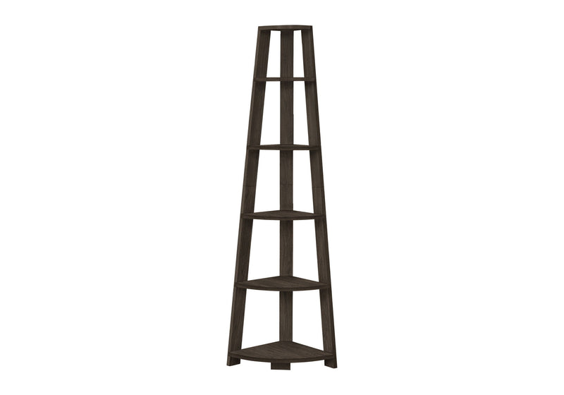 Particle Board Five Tier Corner Bookcase - Oak