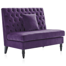Load image into Gallery viewer, Velvet Loveseat - Plum / Black
