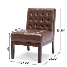 Load image into Gallery viewer, Contemporary Accent Chair With Tufted Waffle Stitch - Dark Brown

