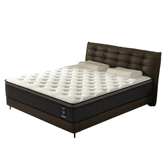 12" Twin Foam Hybrid Mattress - White / Dark Gray