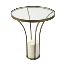Load image into Gallery viewer, Glass Round End Table - Black And White

