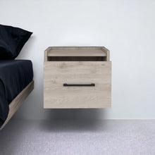 Load image into Gallery viewer, 10" One Drawer Faux Wood Floating Nightstand - Gray

