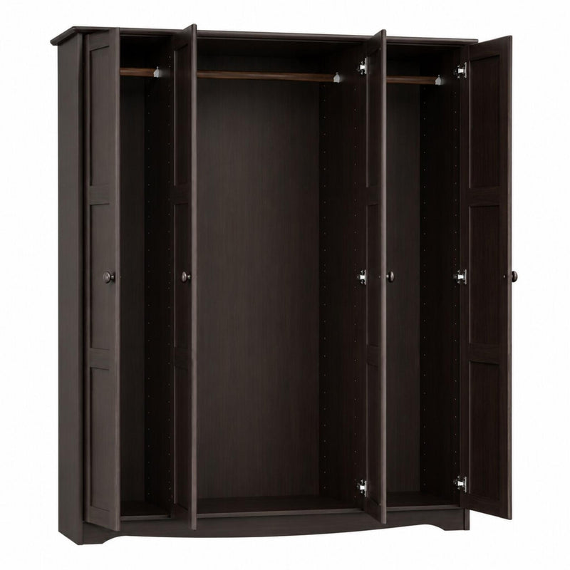 Solid Wood Four Door Combo Dresser (765061) - Dark Brown