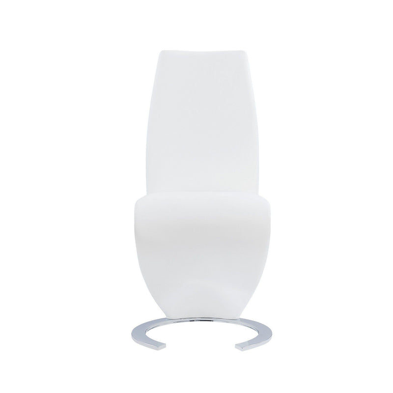Upholstered Faux Leather Dining Parsons Chairs (Set of 2) - White