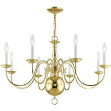 Load image into Gallery viewer, 21" Eight Light Dimmable Chandelier With Shades - Brass

