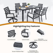 Load image into Gallery viewer, Modern Classic Outdoor Patio Dining Set, Rectangular Table &amp; Dining Chairs, Rust Free, Weather Resistant
