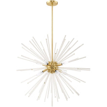 Load image into Gallery viewer, 38" Eight Light Dimmable Chandelier With Shades - Brass
