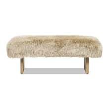 Load image into Gallery viewer, Leda - Sheepskin Fur Rectangular Accent Bench - Natural Blonde
