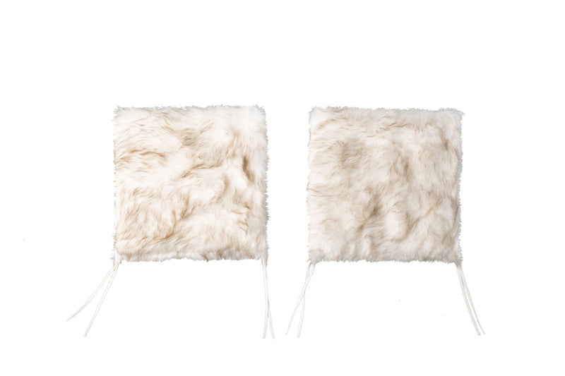 17" X 17" Gradient Faux Fur Dining Chair Pad (Set of 2) - Brown / White