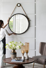 Load image into Gallery viewer, Handsome Cleveland Mirror With Rope Strap Contemporary Design Circle Mirror With Round Metal Frame For Wall Decor
