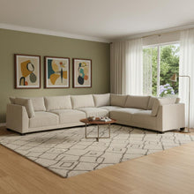 Load image into Gallery viewer, Canvas L Shaped Four Piece Sofa And Chaise Sectional With Toss Pillows - Beige
