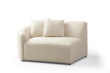 Load image into Gallery viewer, Boucle Modular Curved Two Piece Sofa Chaise Sectional With Toss Pillows - Ivory
