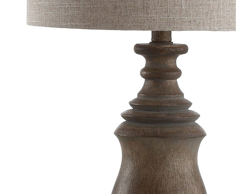 Novelty Table Lamp LED With Globe Shade - Brown