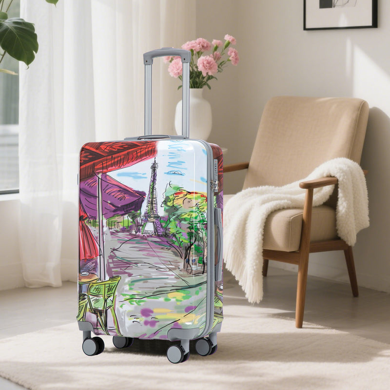 3 Piece Spinner Luggage Set 20" / 24" / 28" With Combination Lock And Silent Wheels - Coffee