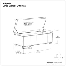 Load image into Gallery viewer, Kingsley - Upholstered Large Storage Ottoman
