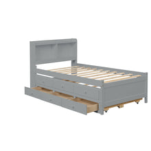 Load image into Gallery viewer, Twin Bed with Twin Trundle,Drawers,Grey
