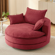 Load image into Gallery viewer, 360° Swivel Accent Barrel Chair With Dual Layer Cushion And 3 Removable Pillows
