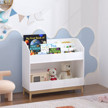 Load image into Gallery viewer, Bookcase Organizer With Storage, 3 Tier Toddler Book Display Shelf For Playroom - White
