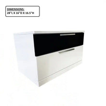 Load image into Gallery viewer, 2 Drawer Nightstand, Bedside Table - White / Black
