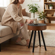 Load image into Gallery viewer, Round Coffee Table With Carved Top For Living Room
