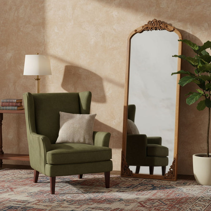 64" Wood Framed Full Length Mirror - Brown