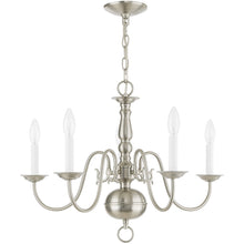 Load image into Gallery viewer, 18'' Five-Light Dimmable Chandelier With Shades - Nickel
