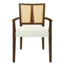 Load image into Gallery viewer, Mid Century Modern Arm Dining Chairs With Rattan Backrest
