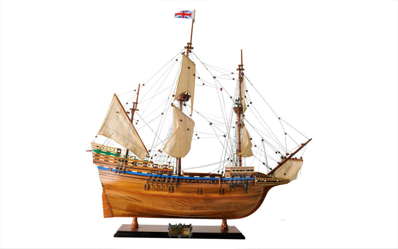 Mayflower Boat Hand Painted Decorative Boat - Brown