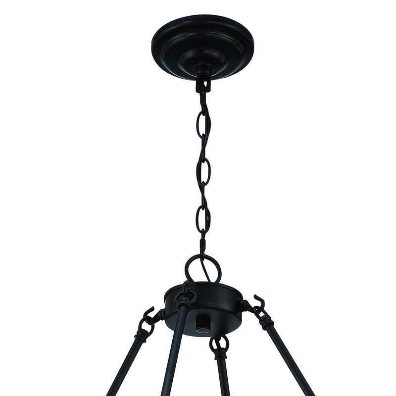 Candle Style Twelve Light Metal Dimmable Chandelier With Shades - Black