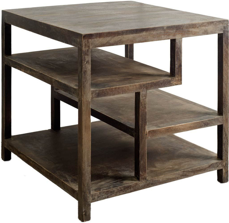 Solid Wood Square End Table (380654) - Brown