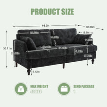 Load image into Gallery viewer, Chenille 2 Seater Sofa With LED Light, USB Charging Port, And Storage Bag
