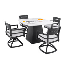 Load image into Gallery viewer, Outdoor Patio Dining Set, Squircle Dining Table, Dining Chairs With Sunbrella Cushions
