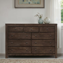Load image into Gallery viewer, 9 Drawer Dresser - Brown - Wood
