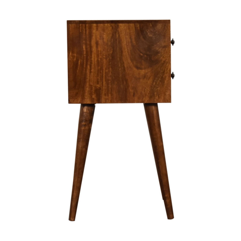 22" Wood Two Drawer Nightstand - Brown