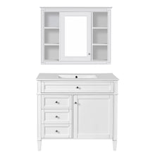 Load image into Gallery viewer, Bathroom Vanity With Mirror Cabinet, Single Sink With 2 Soft Closing Doors And 4 Drawers
