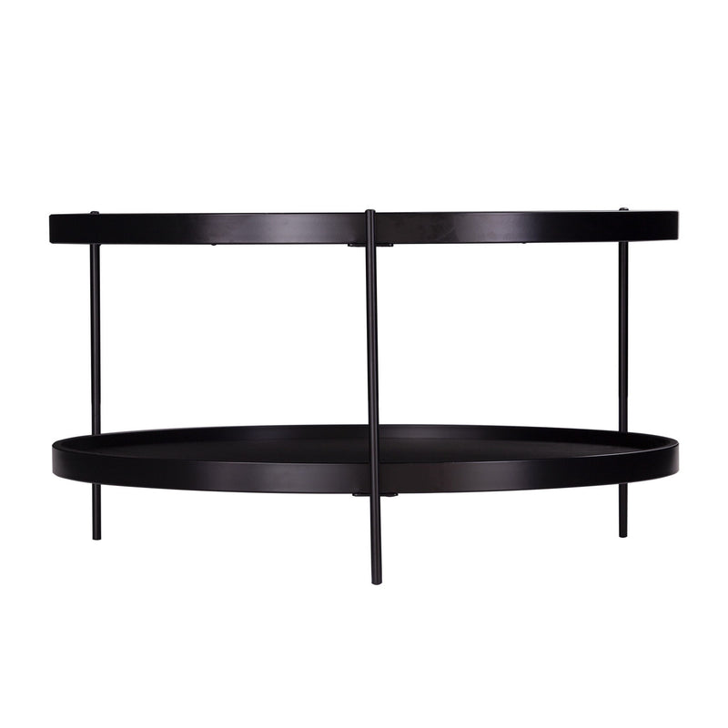 Manufactured Wood And Metal Round Coffee Table - Black