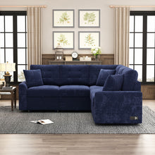 Load image into Gallery viewer, L-Shape Sofa Bed Pull-Out Sleeper Sofa With Wheels, USB Ports, Power Sockets For Living Room
