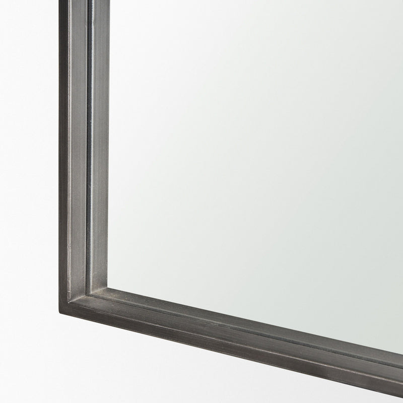 76'' Metal Framed Accent Mirror - Black
